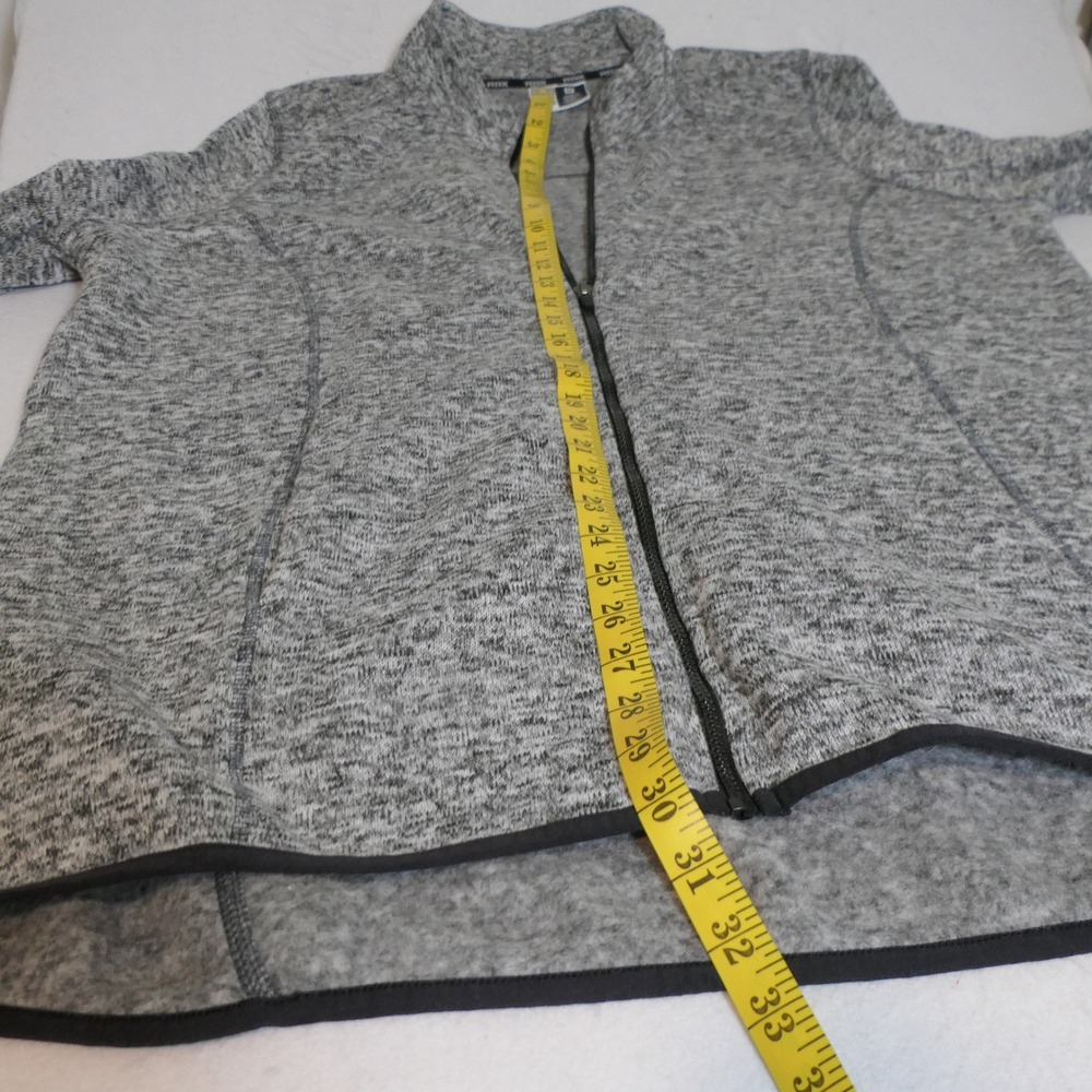 RBX Womens Fleece Jacket 3X Grey Marled Sporty Casual Understated Neutral Simple - Picture 6 of 7
